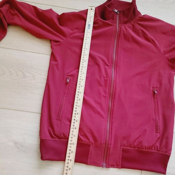 Athleta Brooklyn Bomber Jacket S Tall Burgundy Red Full Zip Soft Shell - Picture 10 of 10